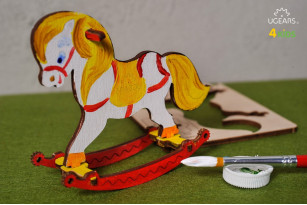3D coloring model «Rocking Horse»